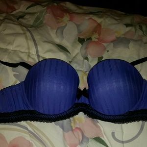 Royal blue w/black trim underwired, lightly padded