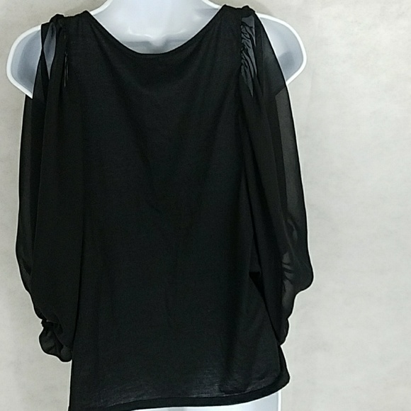 Cold shoulder sheer sleeved blouse by Xhilaration - Picture 6 of 8