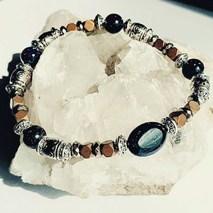 BLUE SANDSTONE BRACELET NEW UNISEX MEN'S CUSTOM4U