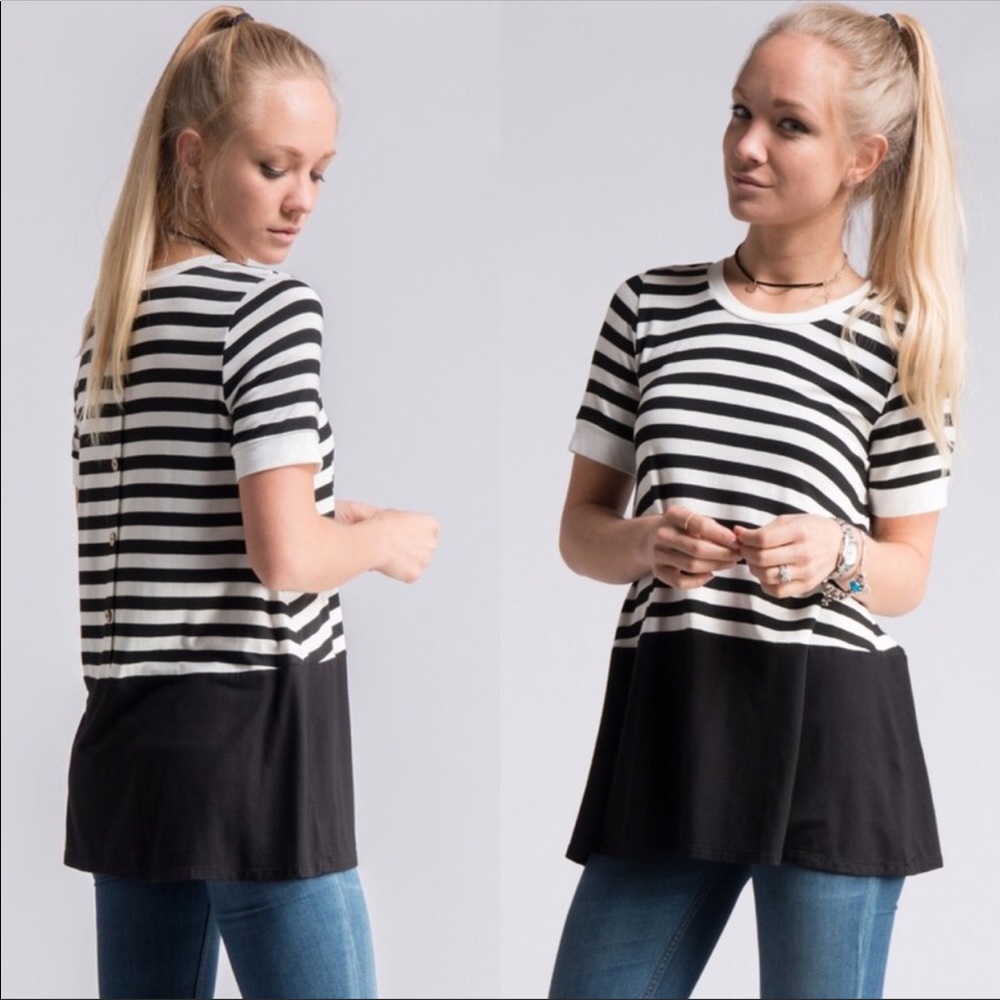 JUST IN ! Stylish & Comfy Stripes and Black Top