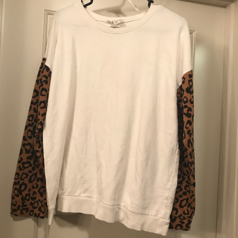 Printed Sleeve Sweater