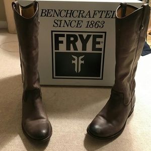 Frye Melissa leather boots. Extended calf
