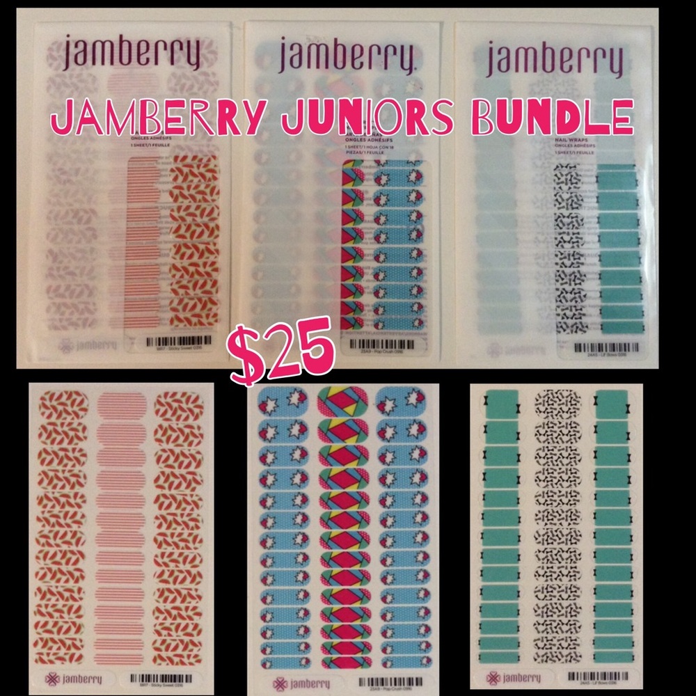 Jamberry Juniors 3 Full Sheets Bundle