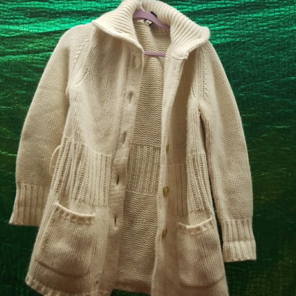lambs wool and angora cardigan sweater