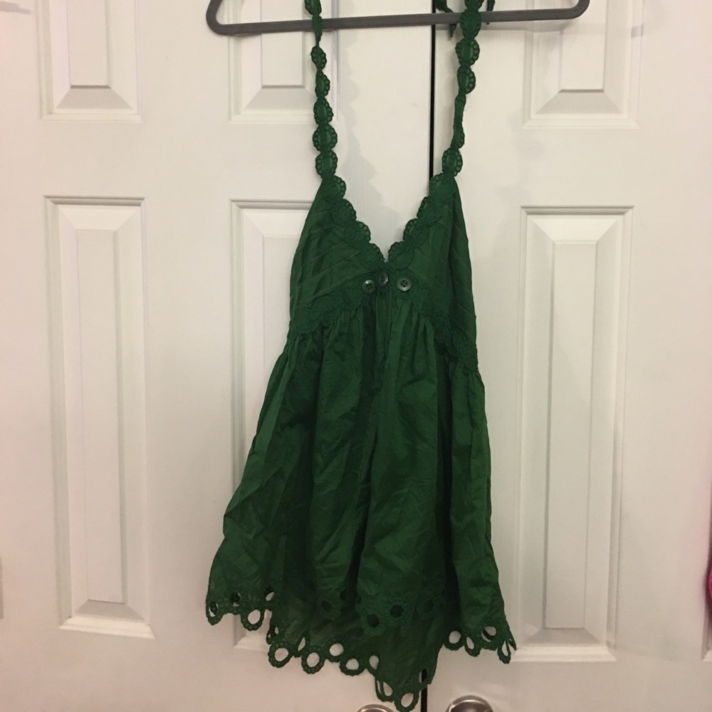 🇺🇸4/$50 Moda international Halter top green