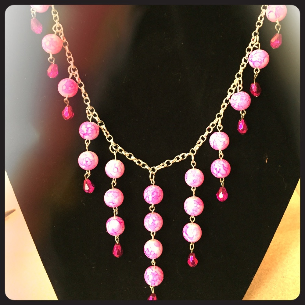 Handmade pink necklace