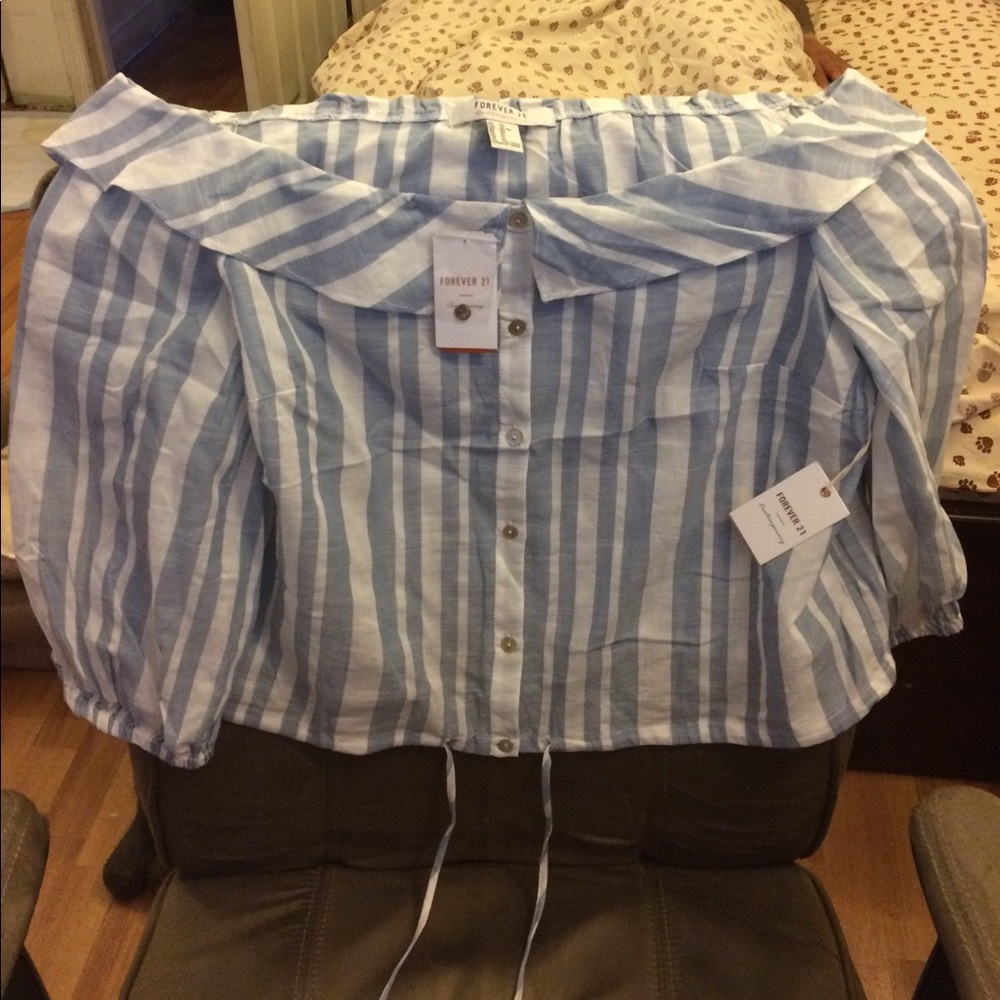 Brand New F21 Contemporary Striped Top