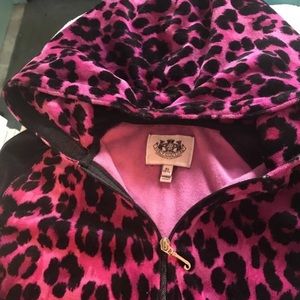 JUICY COUTURE YOUTH VELOUR JOGGING SUIT LEOPARD
