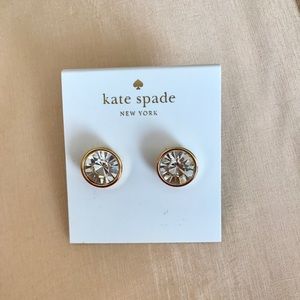 Kate Spade gold diamond stud earrings.