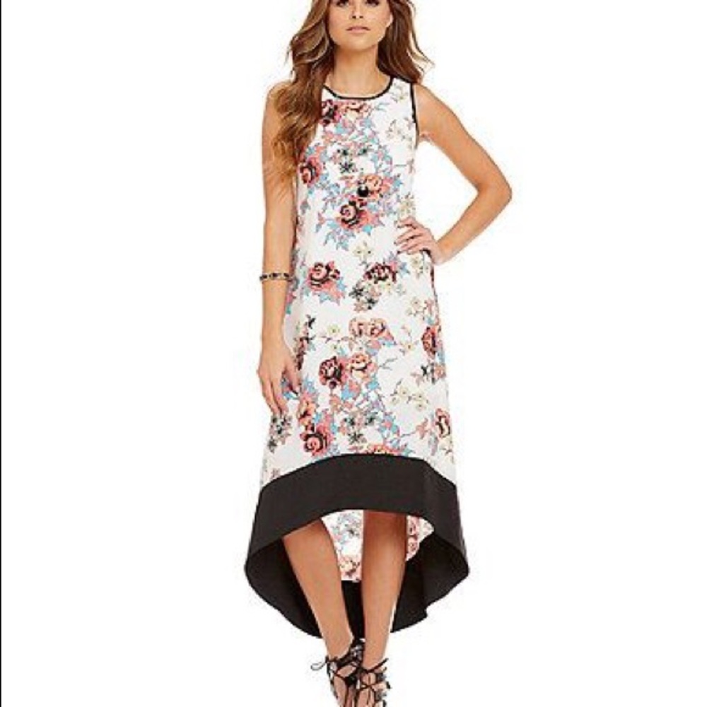 Kensie Japanese garden high-low maxi S