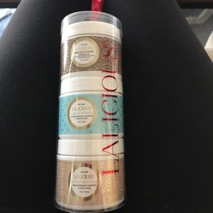 NWT Lalicious holiday gift set. 3 sugar scrubs.
