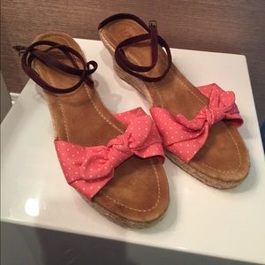 JCrew espadrilles with bow and suede ankle strap JCrew espadrilles with bow and suede ankle strap
