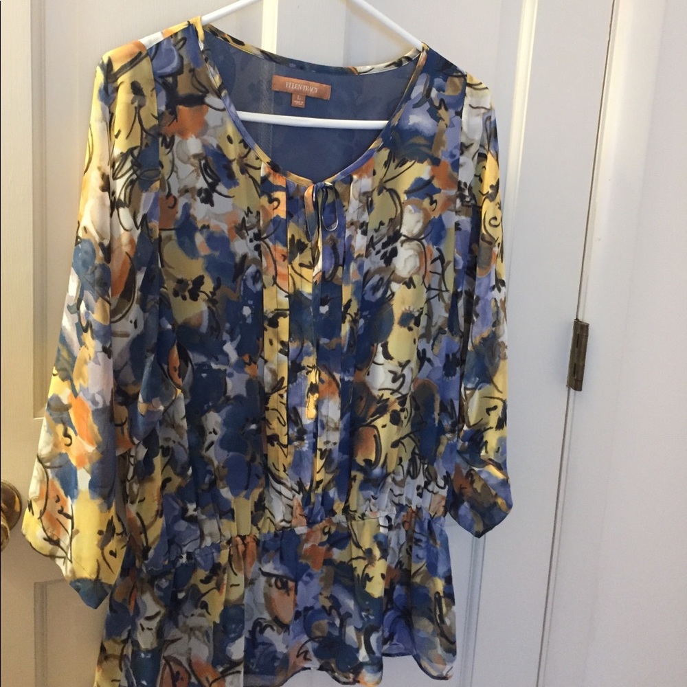 Ellen Tracy print blouse.