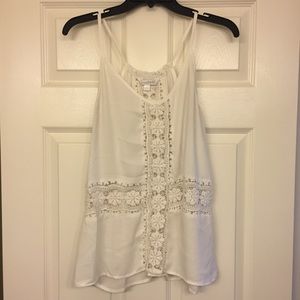 White lace detail tank