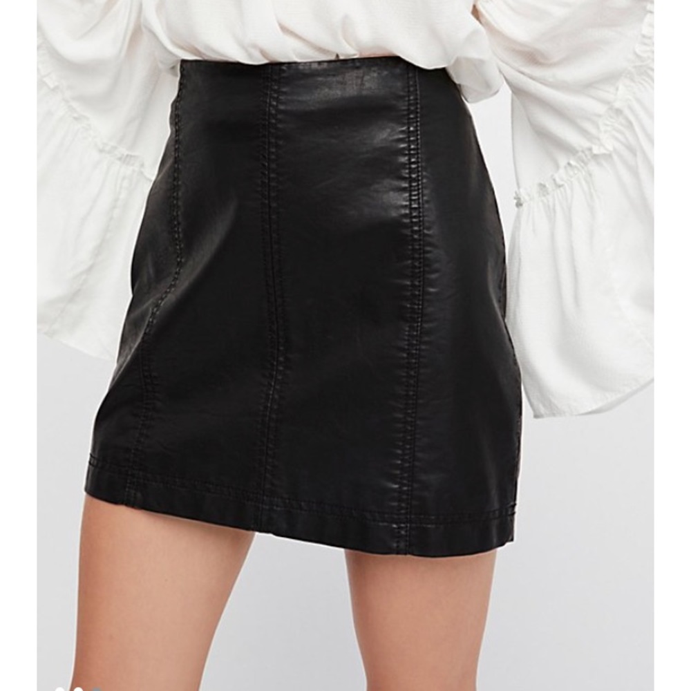 Free People Modern Femme Vegan Mini Leather Skirt