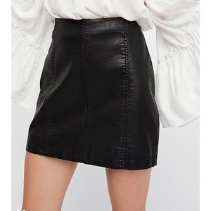 Free People Modern Femme Vegan Mini Leather Skirt