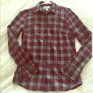 J Crew plaid long sleeve collared button up