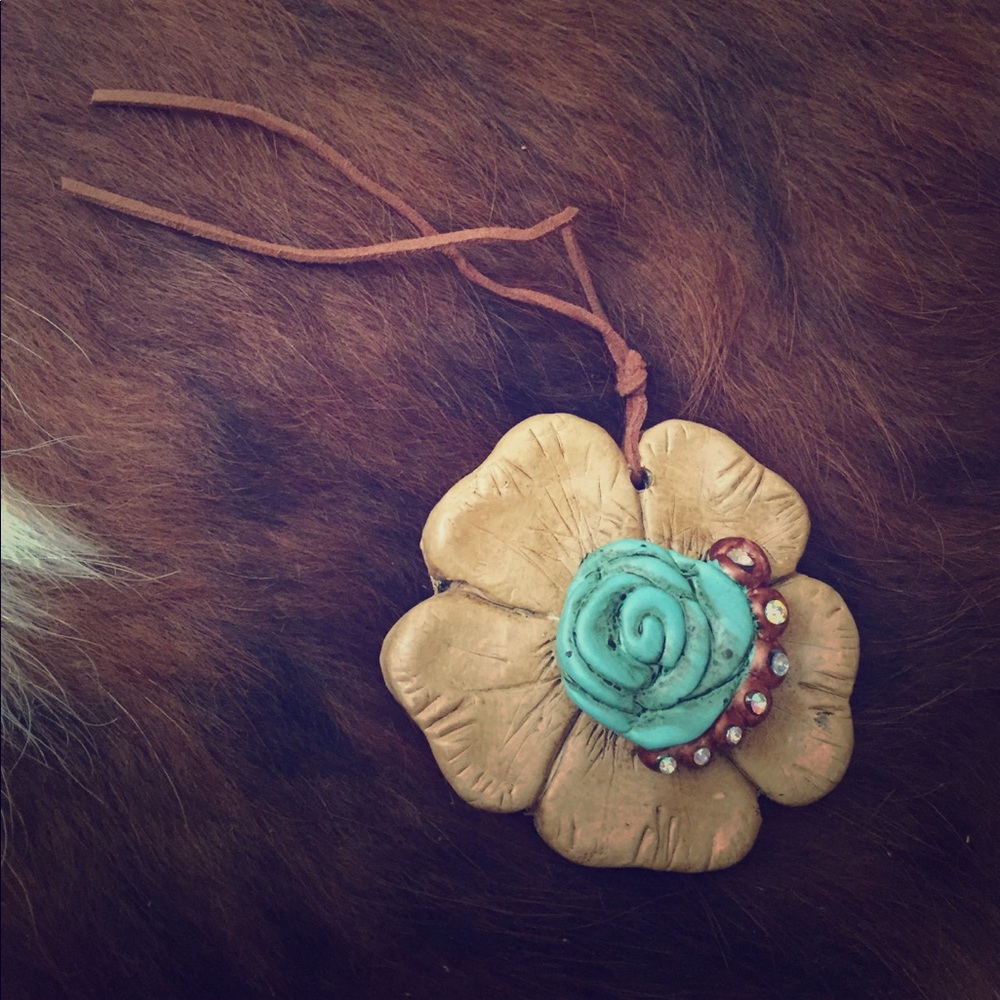 Clay necklace pendant