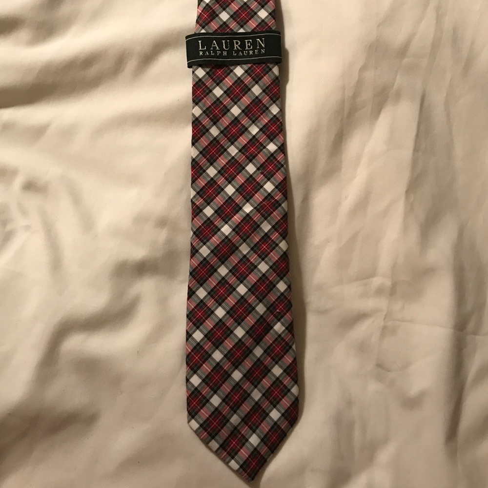 Ralph Lauren green label plaid silk tie NWT