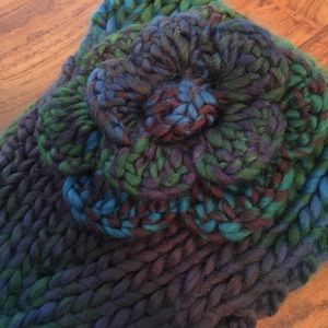 Hair head band warmer crocheted blue purple green