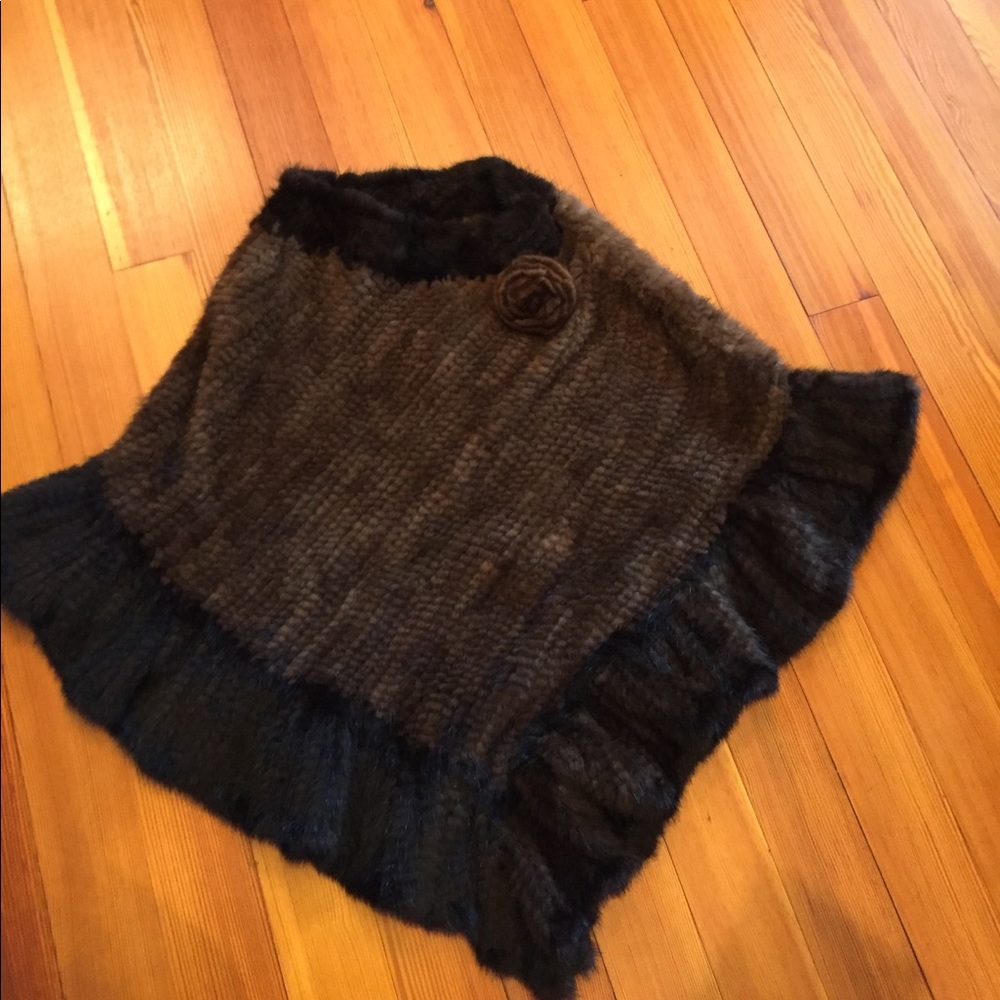 Mink poncho