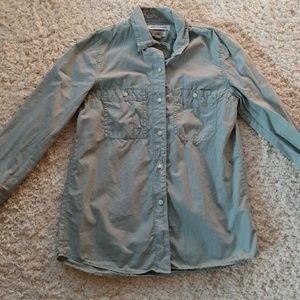 Madewell green button down shirt