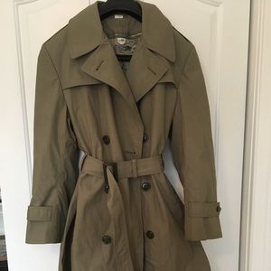 Olive military trench coat w/ lining men women