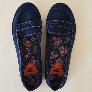 Navy casual loafer style flats