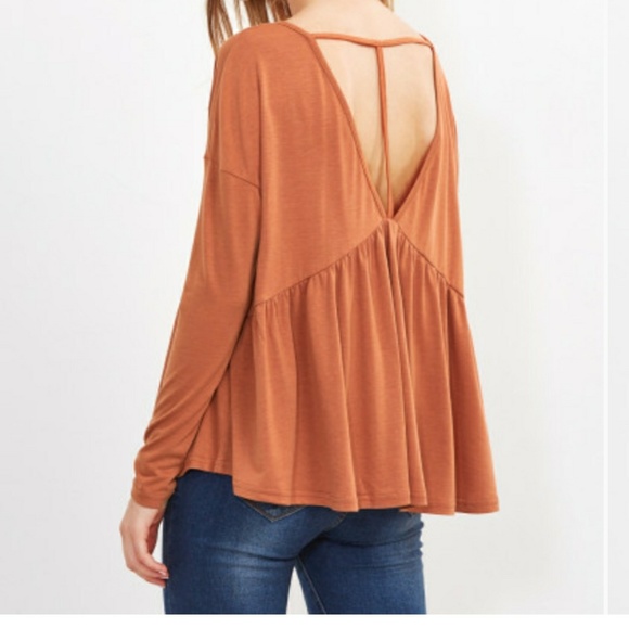 Deleting today !-The ASHLEY Open Back Babydoll Top - Picture 2 of 4