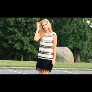 Zara woman flapper fringe sequin Dress Size Small