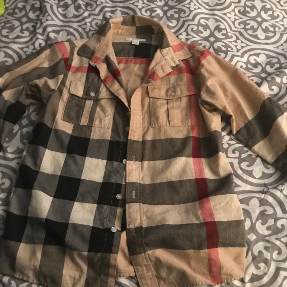 Boys Burberry button down shirt