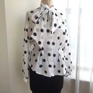 H&M Tops - H&M polka dot tie blouse Size 8 (medium) H&M Tops - H&M polka dot tie blouse Size 8 (medium)
