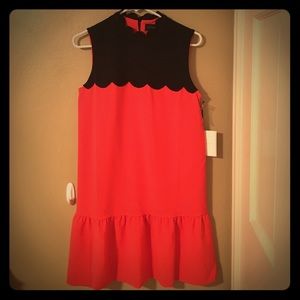 Victoria Beckham orange and black dress