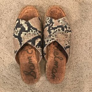 Sam Edelman snake print platform sandals
