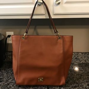 Ralph Lauren Cognac Leather Tote