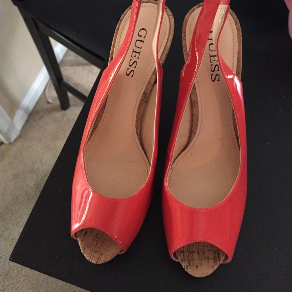 Fabulous cork heeled Guess high heels