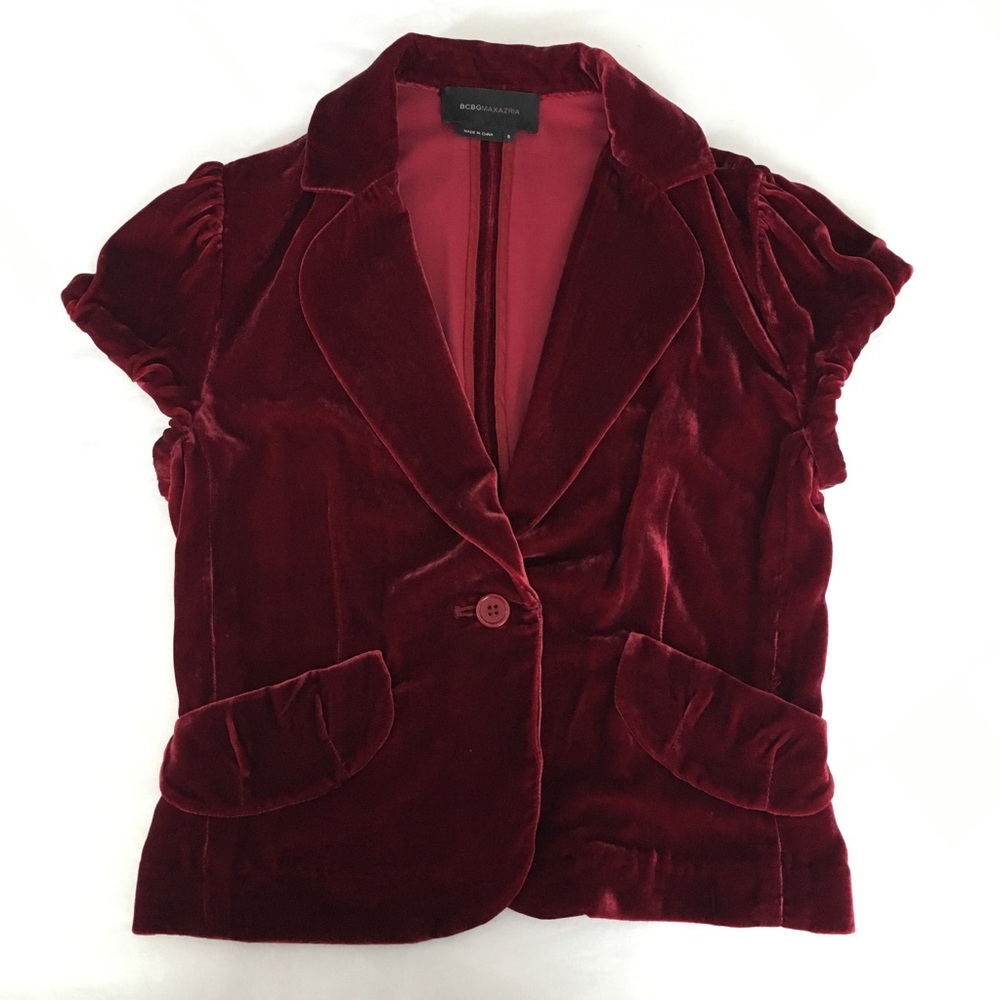 BCBGMaxAzria RED Coco Cap Sleeve Jacket