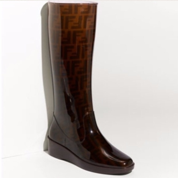 Fendi Shoes - AUTHENTIC FENDI ZUCCA RAIN BOOTS 41