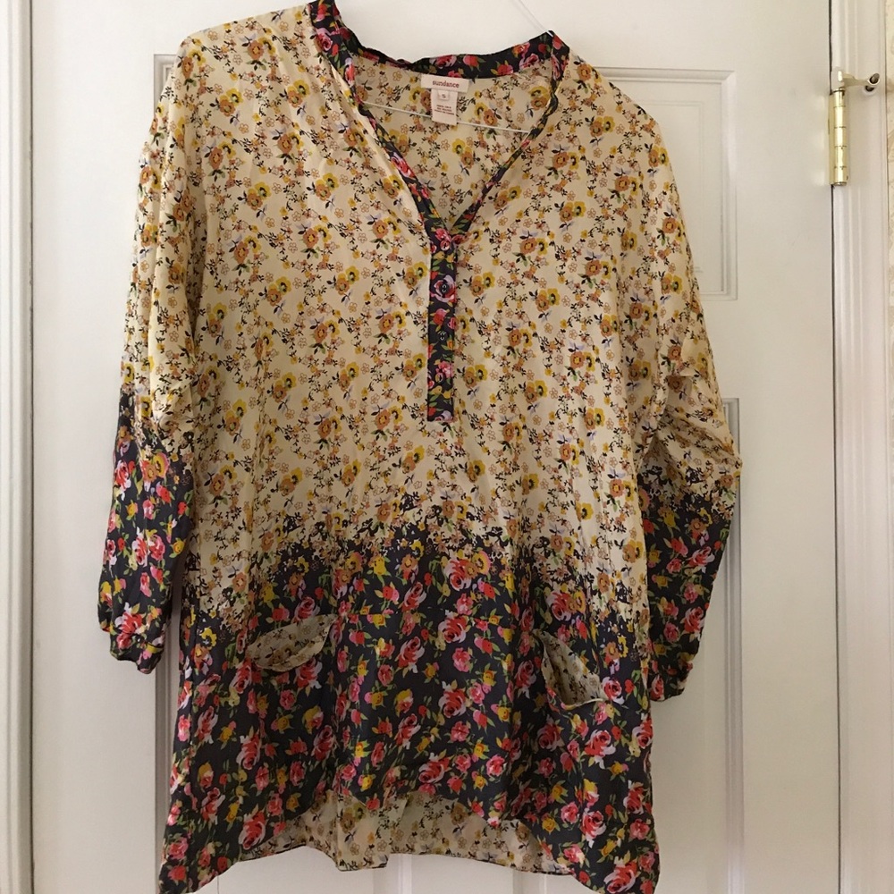 SUNDANCE silk floral tunic