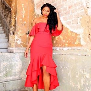 Fame & Partners Dresses - RED FAME AND PARTNERS OFF THHE SHOULDER DRESS SZ 6 Fame & Partners Dresses - RED FAME AND PARTNERS OFF THHE SHOULDER DRESS SZ 6