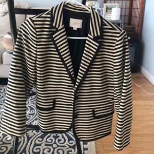 Ann Taylor blue and white striped blazer