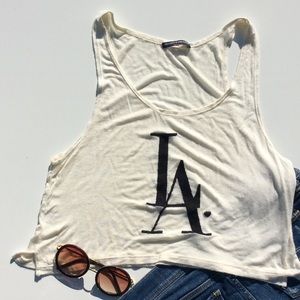 Brandy Melville Crop L.A Tank Top