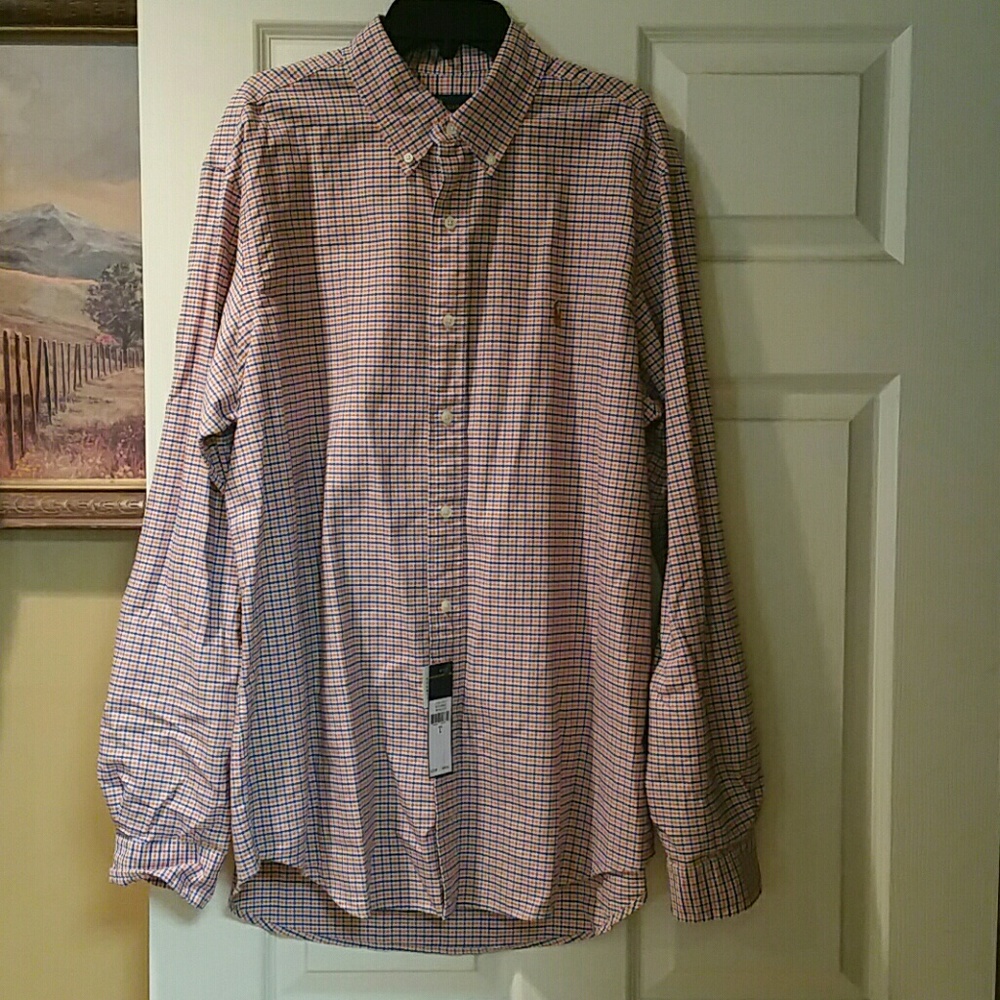 Men's Long Sleeve Polo Button Up