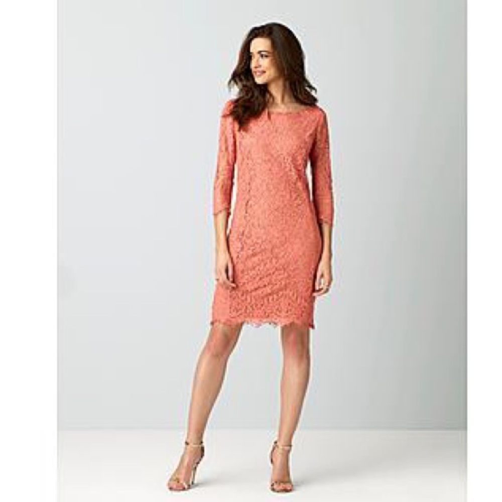 Lace Dress in Coral