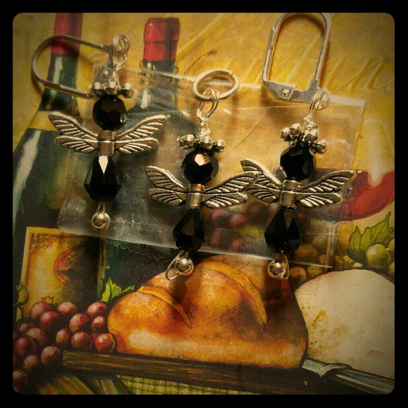 #0086 Swarovski Crystal Ebony Angels Jewelry Set - Picture 3 of 3