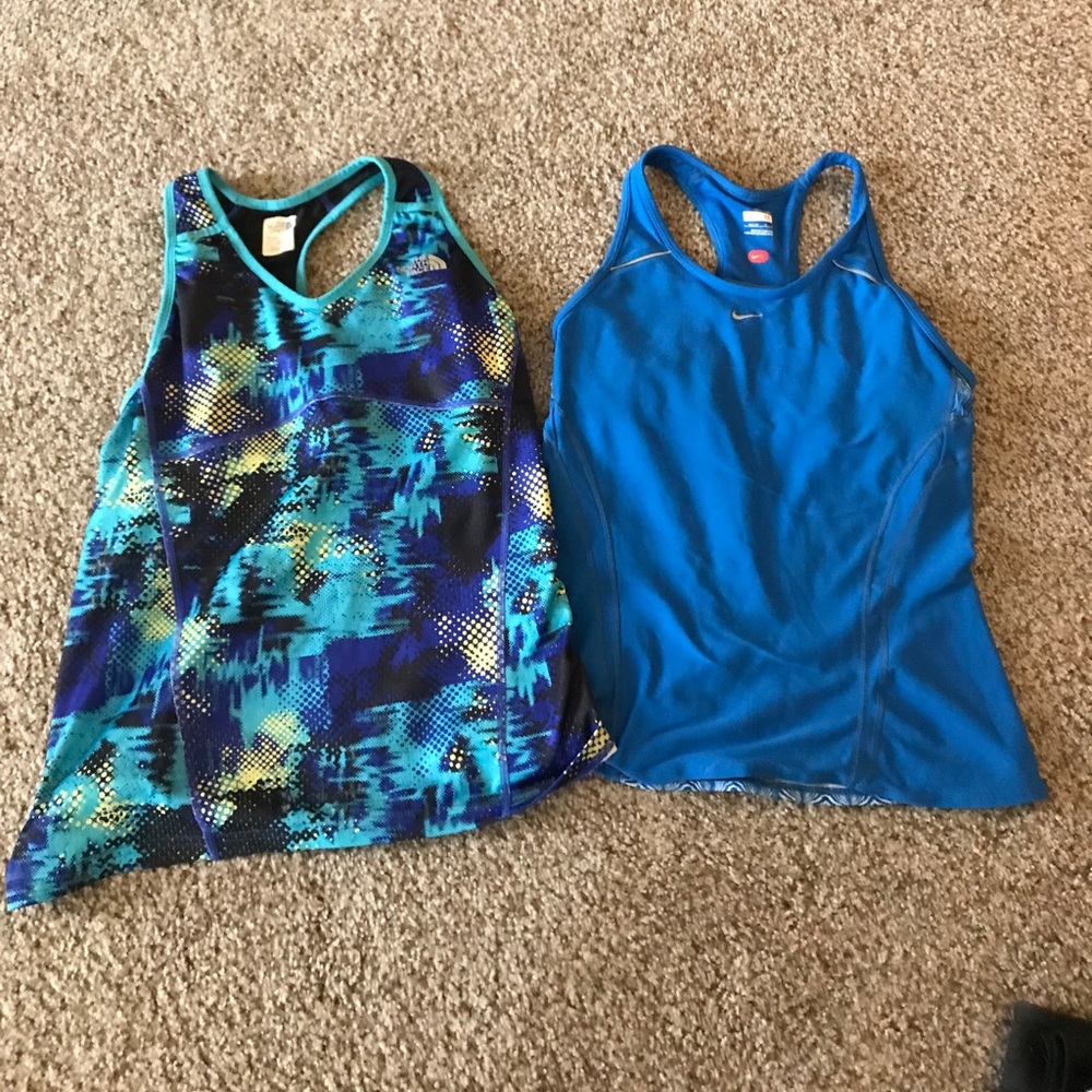 Bundle 2 razorback tops with built in bra