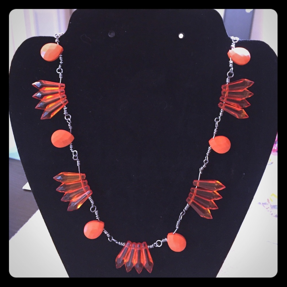 Orange spiky necklace