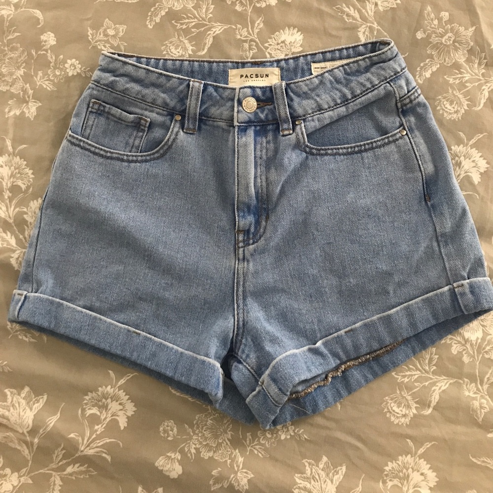 High waisted denim shorts