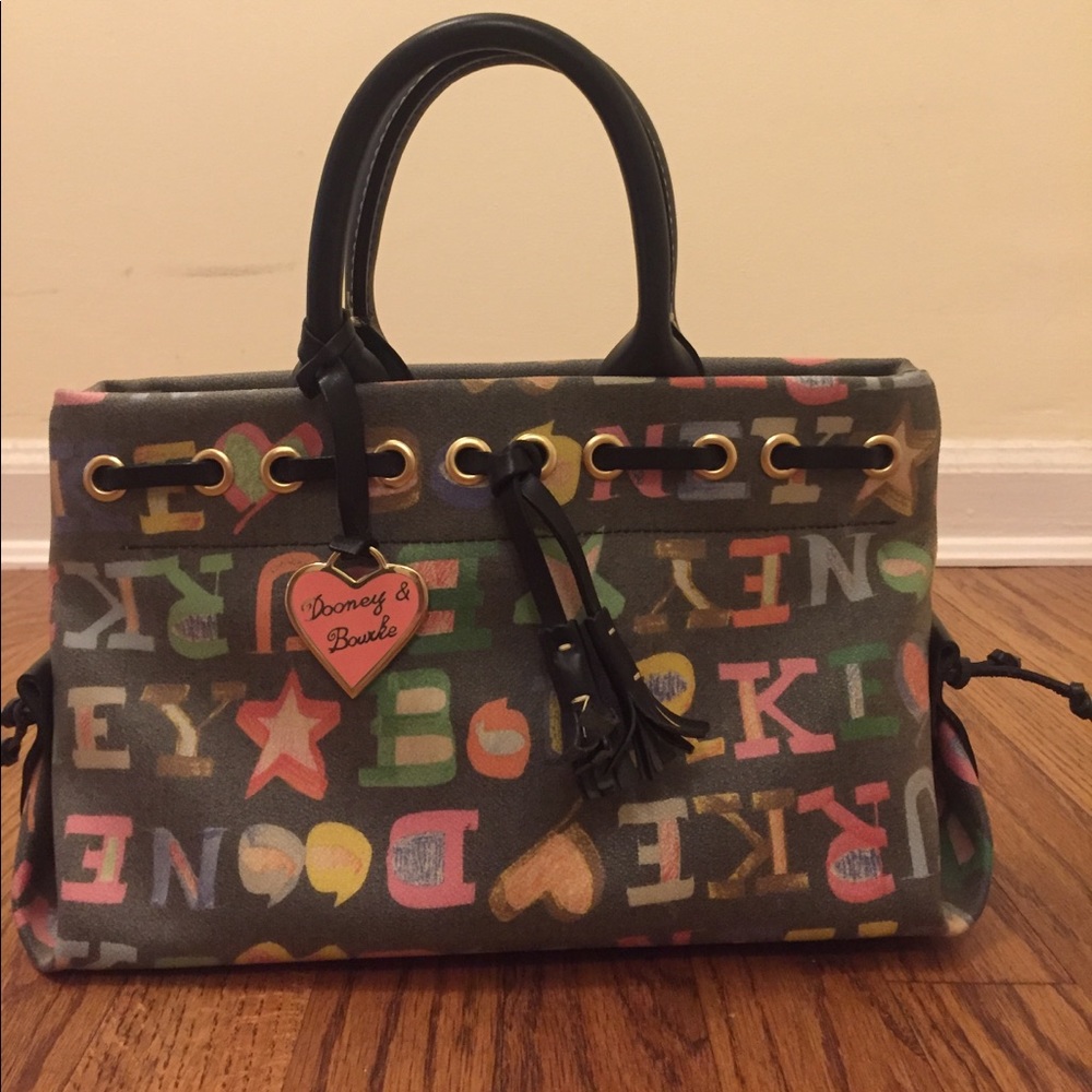 Dooney & Bourke "Rainbow Doodle" Tassel Tote