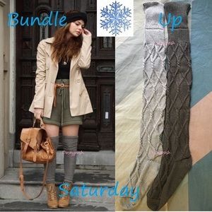 Thigh High Socks Bundle Cable Knit Over The Knee Thigh High Socks Bundle Cable Knit Over The Knee